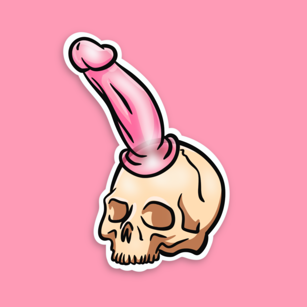 Skull & Rubber Sticker, Pink